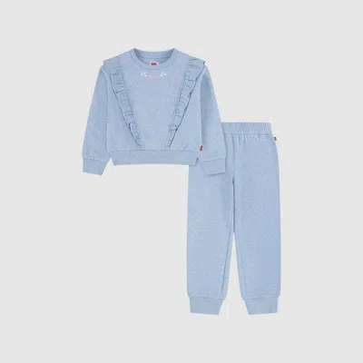 Levi's Ruffled Crew Joggers Little Girls 4-6x Sweatshirt 4 In Blue