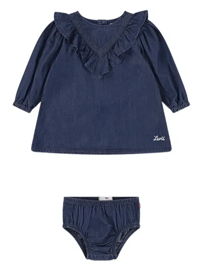 Levi's Babies' Ruffled Dress Set In Blue