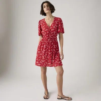 Levi's Ryan Short-sleeve Crepe Blouse In Red