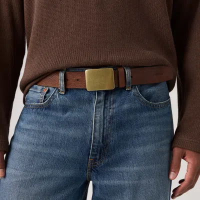 Levi's Ryder Plaque Buckle Belt In Brown