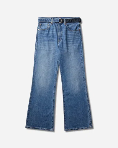 Levi's Sacai Belted Flare Pants Washed Indigo In Blue