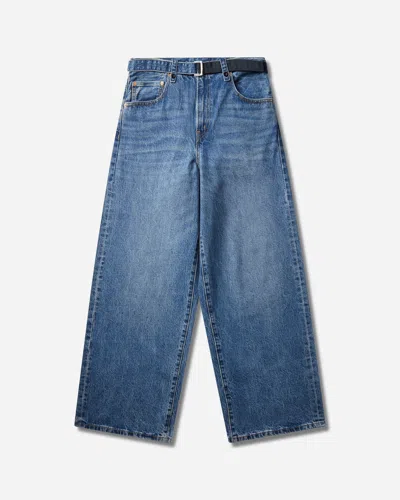 Levi's Sacai Belted Wide Pants Washed Indigo In Blue