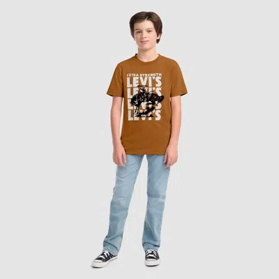 Levi's Levis Saddle Up Tee Big Boys S-xl T-shirt L In Brown