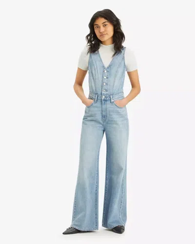 Levi's Salopette Woman Levis 0002r 0000 Widelg Vest Jmps Dive Deep In Blue