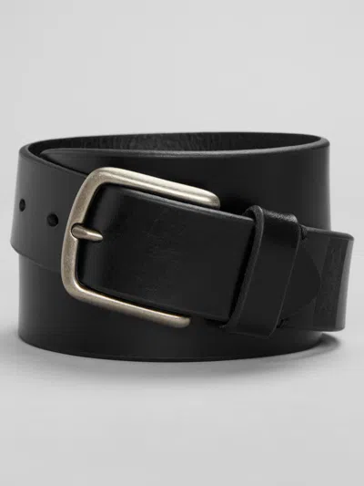 Levi's Sanded Logo Leather Belt In Black