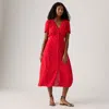 Levi's Sarina Short-sleeve Midi Dress In Red