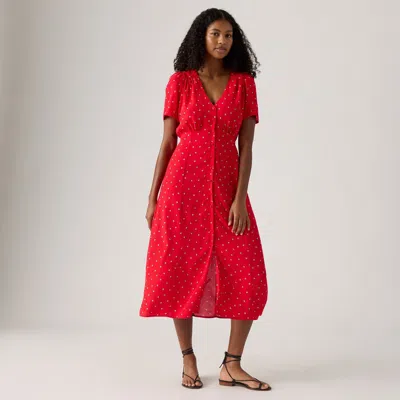 LEVI'S SARINA SHORT-SLEEVE MIDI DRESS