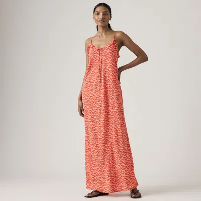 Levi's Sarita Midi Slip Dress In Red