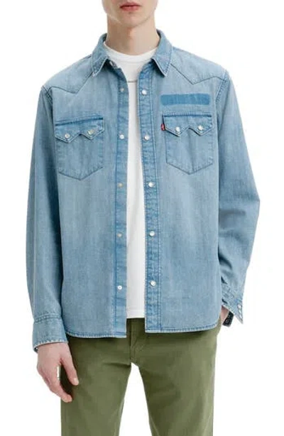 Levi's® Sawtooth Relaxed Fit Western Denim Shirt In T2 Mt Marcy Medium