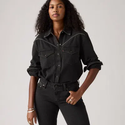 Levi's Sawyer Western Shirt Chambray In Gray