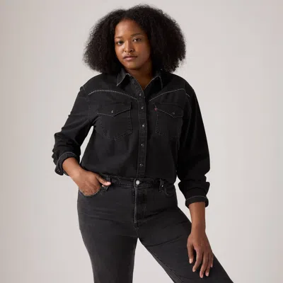 Levi's Sawyer Western Shirt Chambray (plus Size) In Black
