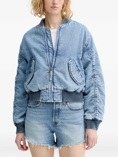 Levi's Scout Western Acid-wash Denim Jacket In Blue