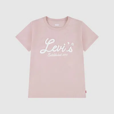 Levi's Script Logo Tee Big Girls 7-16 T-shirt L In Pink