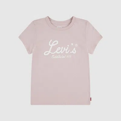 Levi's Levis Script Logo Tee Little Girls 4-6x T-shirt 4 In Neutral