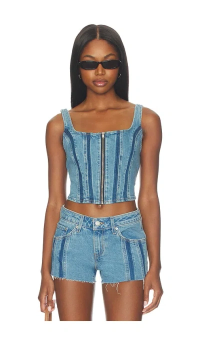 Levi's Seamed Zip Bustier In Blue