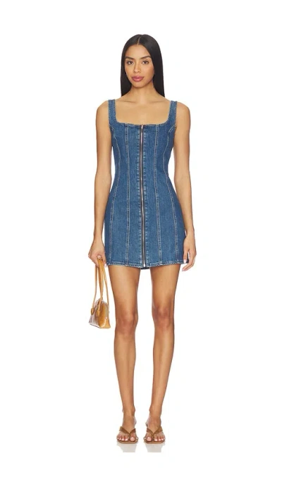 Levi's Seamed Zip Dress In Blue