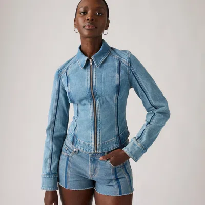 Levi's Shadow Seamed Trucker Jacket In Blue