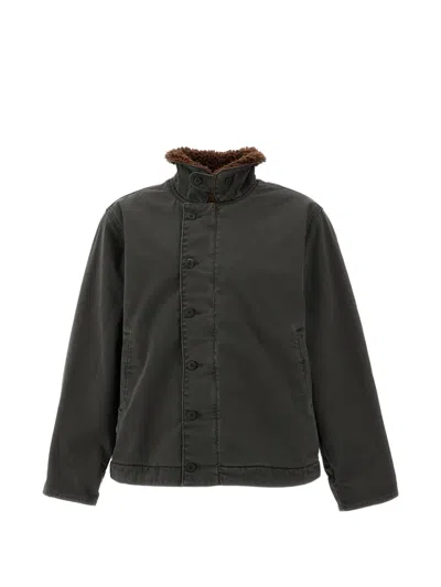 Levi's Shearling-collar Button-up Jacket In Green