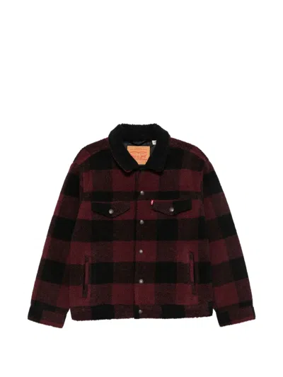 Levi's Shearling-effect Shirt Jacket In Red