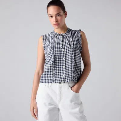 Levi's Shelby Sleeveless Slim Blouse In Blue