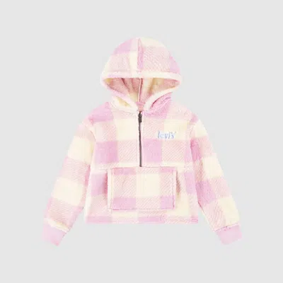 Levi's Sherpa Big Girls Hoodie S-xl L In Pink