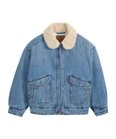 Levi's Sherpa Bomber Jacket In Blue
