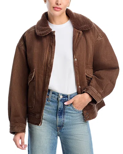 Levi's Sherpa Collar Bomber Jacket In Brown