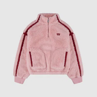 Levi's Sherpa Half Zip Big Girls 7-16 Sweatshirt L In Pink