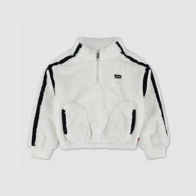 Levi's Sherpa Half Zip Toddler Girls 2t-4t Sweatshirt 2t In White