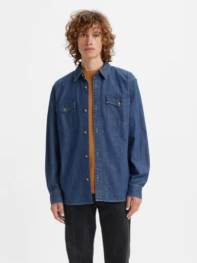 Levi's Shirts Man Levis A1919 0020 Relaxed Fit Revere In Blue