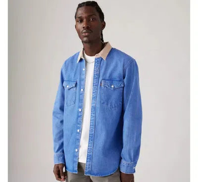 Levi's Shirts Man Levis A1919 0039 - Relaxed Western Wade Vintage Wash In Blue