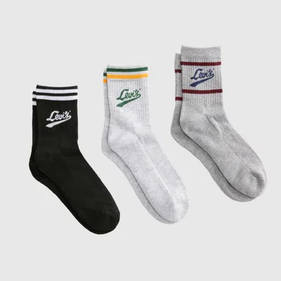 Levi's Short Cut Collegiate Logo Socks (3-pack) In Multi