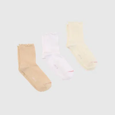 Levi's Short Cut Lettuce Socks (3 Pack) In Neutral