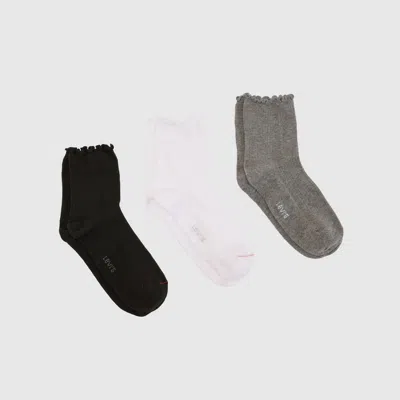 Levi's Short Cut Lettuce Socks (3 Pack) In Black