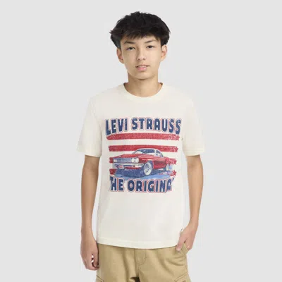 Levi's Short Sleeve American Muscle Graphic Tee Big Boys 8-20 T-shirt M In White