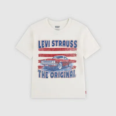 Levi's Short Sleeve American Muscle Graphic Tee Little Boys 4-7 T-shirt 7 In White