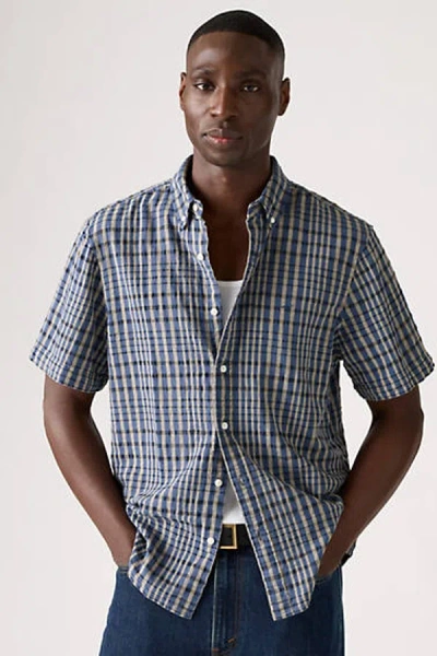 Levi's Short Sleeve Authentic Button Down Shirt In Gray