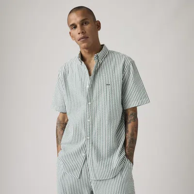 Levi's Short Sleeve Authentic Button Down Shirt In Green
