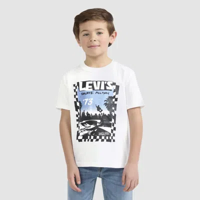 Levi's Short Sleeve Catching Air Graphic Tee Little Boys 4-7 T-shirt 7 In White