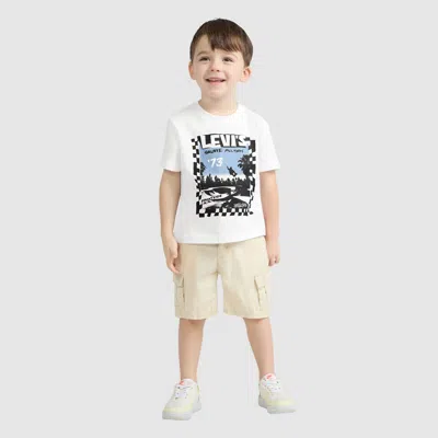 Levi's Short Sleeve Catching Air Toddler Graphic Tee T-shirt In White