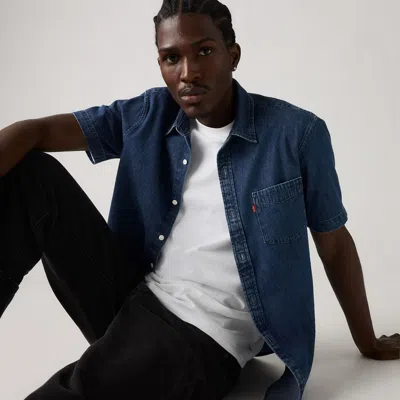 Levi's Short-sleeve Classic Standard Fit Shirt In Blue