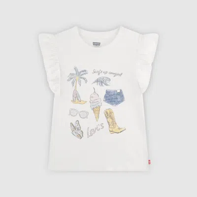 Levi's Kids' Short Sleeve Coastal Girl Toddler 2t-4t Graphic Tee T-shirt In Neutral