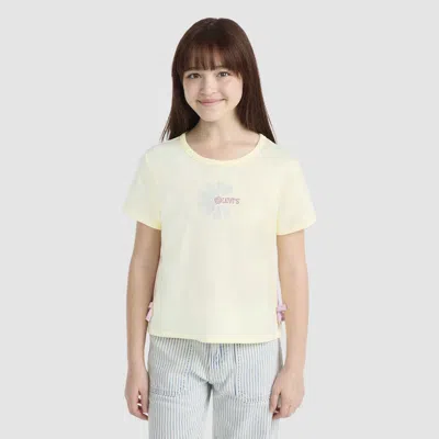 Levi's Short Sleeve Daisy Side Tie Knit Top Big Girls 7-16 Xl In White
