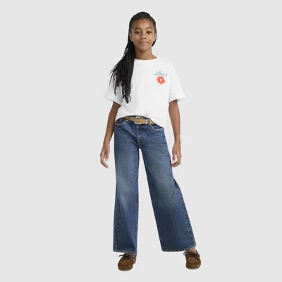Levi's Kids' Short Sleeve Levis Floral Oversized Graphic Tee Big Girls 7-16 T-shirt M In Blue