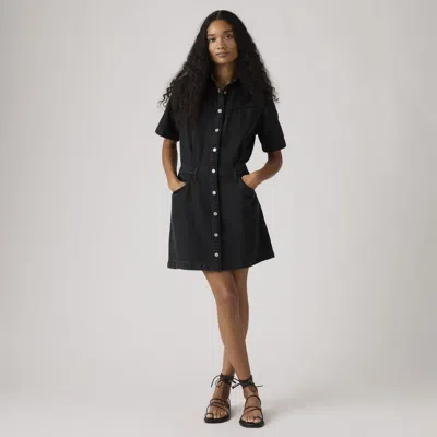 Levi's Short Sleeve Logan Western Dress In Black