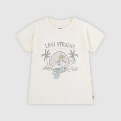 Levi's Short Sleeve Mermaid Graphic Tee Big Girls 7-16 T-shirt Xl In White