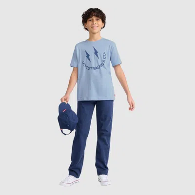 Levi's Short Sleeve Smile For Levis Graphic Tee Big Boys 8-20 T-shirt M In Blue