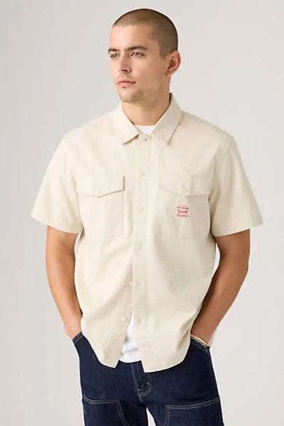 Levi's Short Sleeve Worker Shirt In Neutral