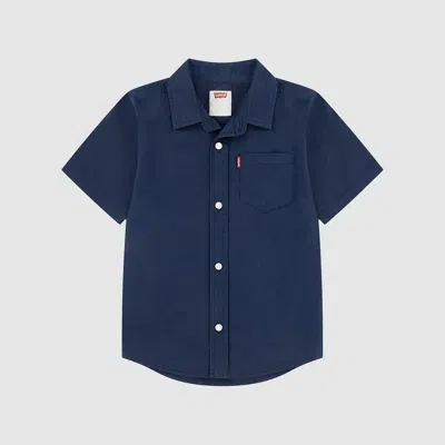Levi's Kids' Short Sleeve Woven Shirt In Blue