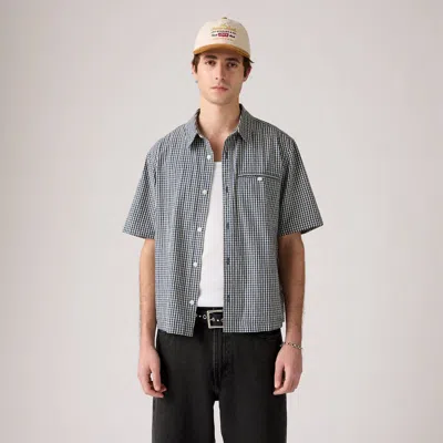 Levi's Short-sleeve Zandt Cropped Shirt In Gray